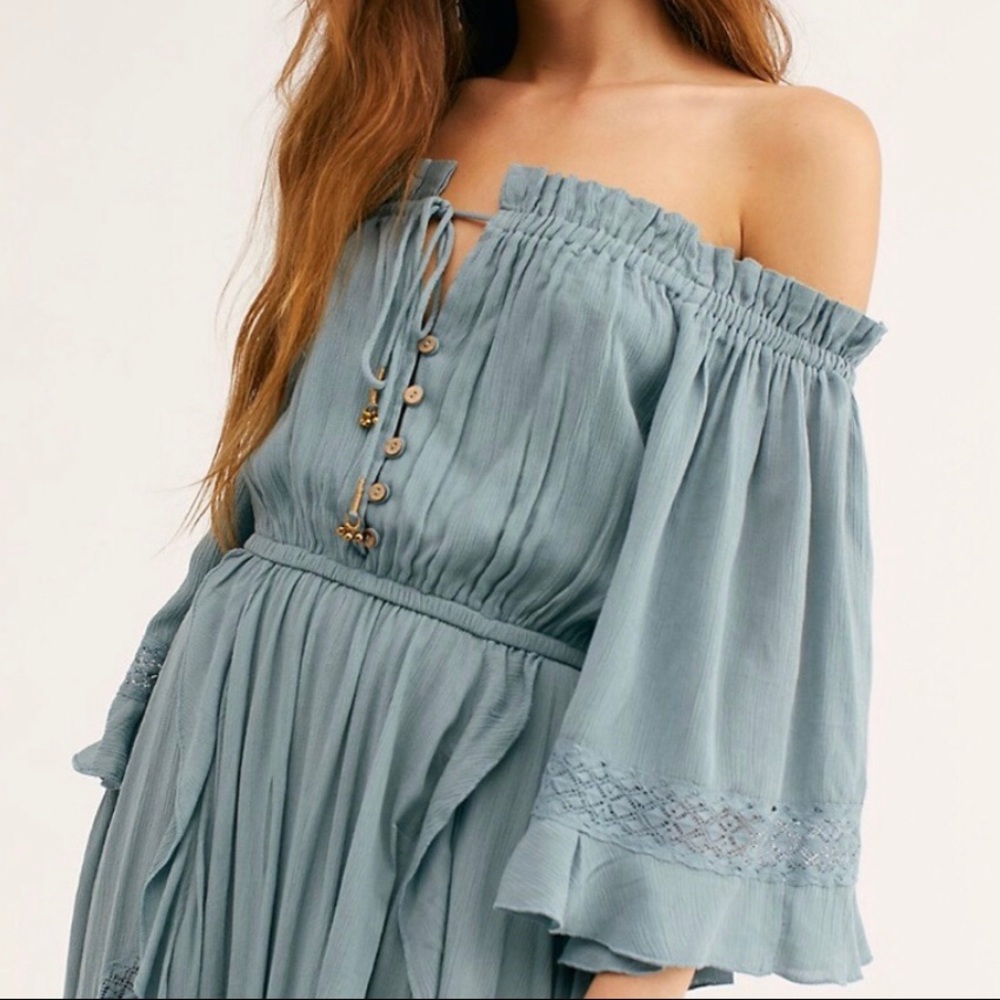 ISO Free People Beach Bliss Maxi in Gray-Blue